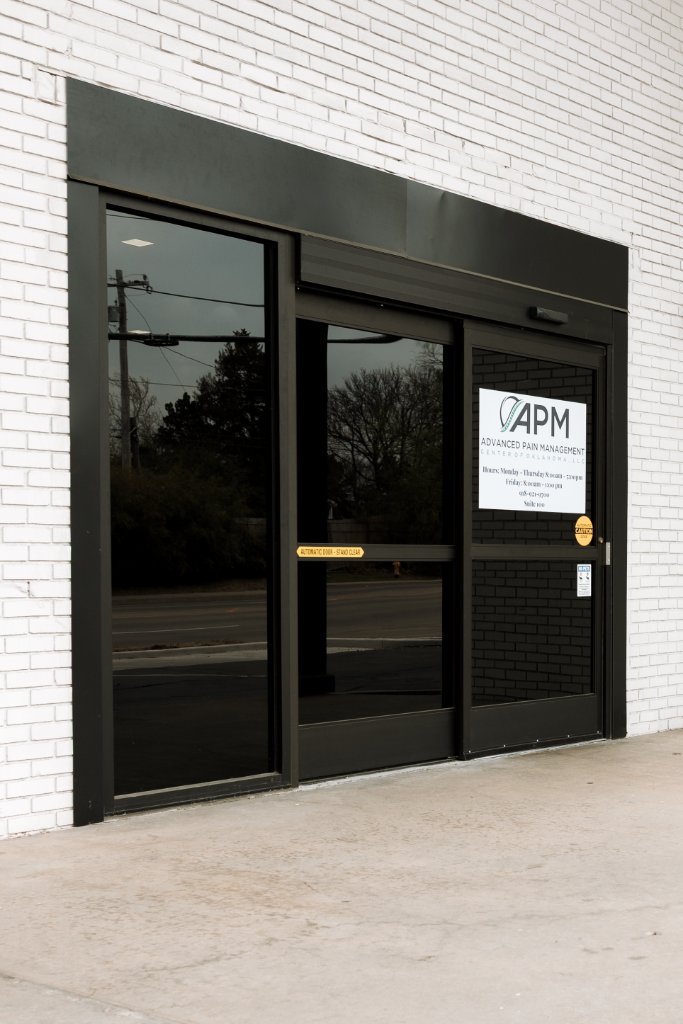 Front door of Advanced Pain Management Center of Oklahoma