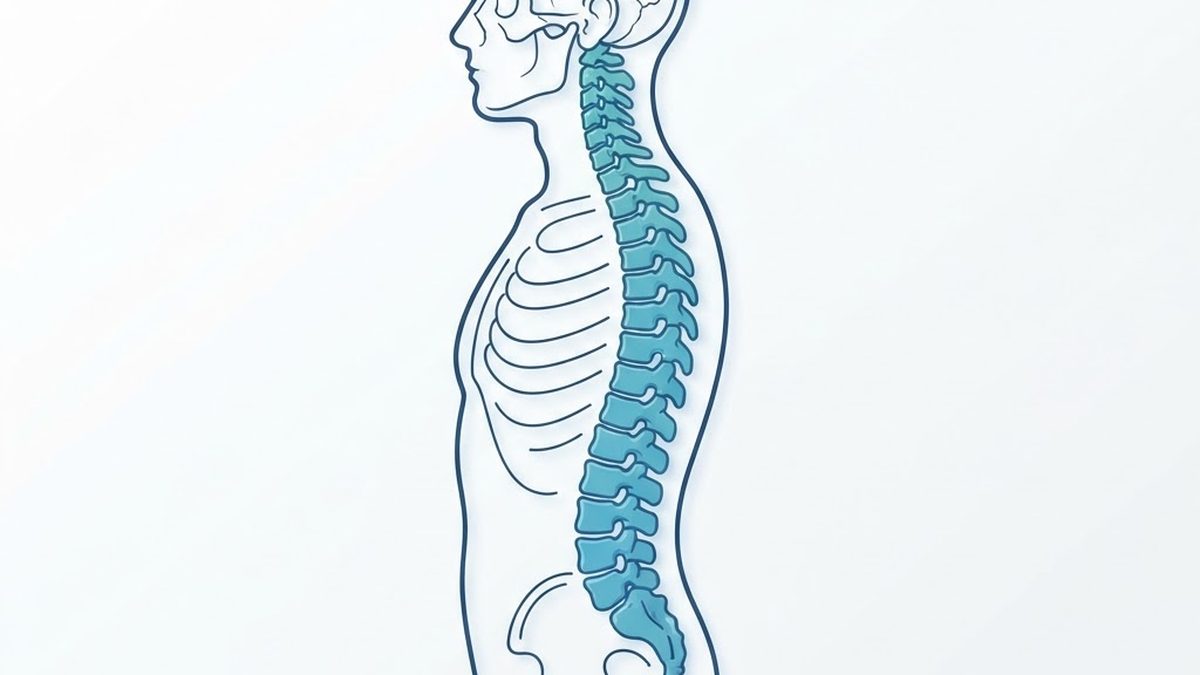 Medical diagram of the head, neck and spine