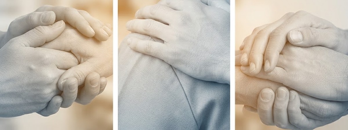 Warm-toned photo banner representing compassionate cancer pain care