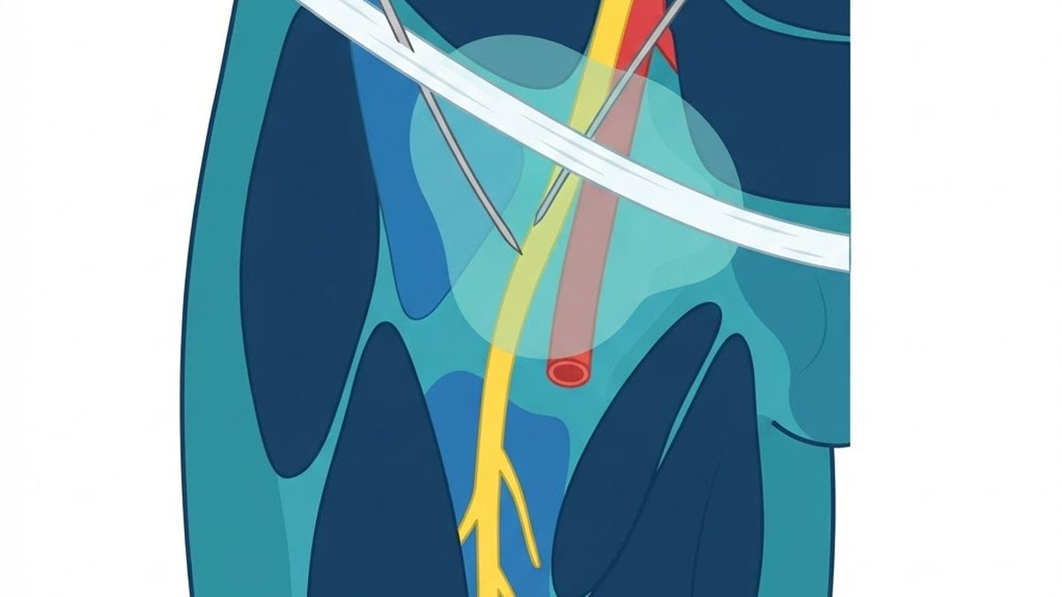 Medical diagram illustrating leg nerve blocks