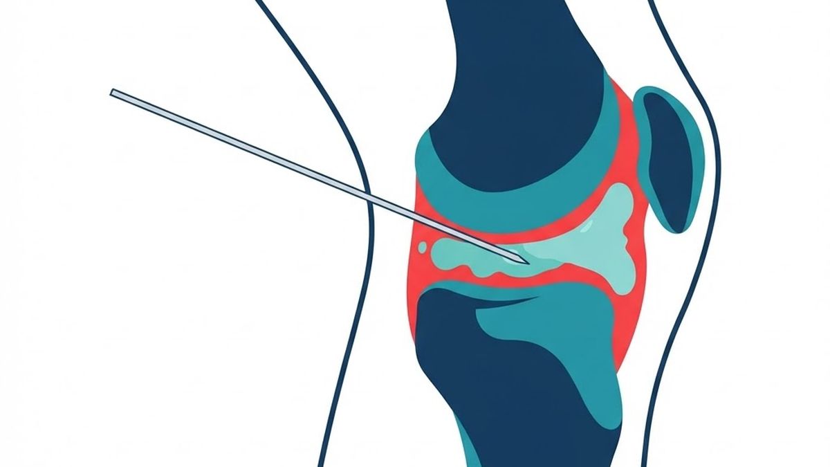 Medical diagram illustrating joint injection