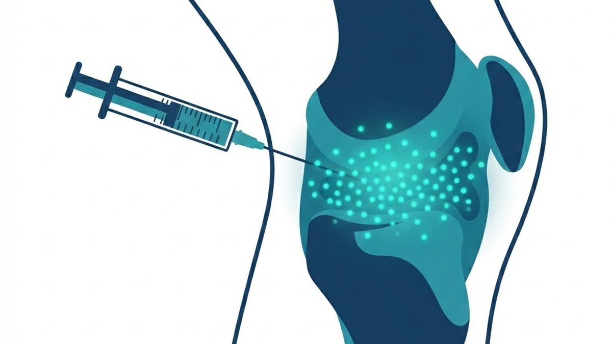 Medical diagram illustrating stem cell therapy