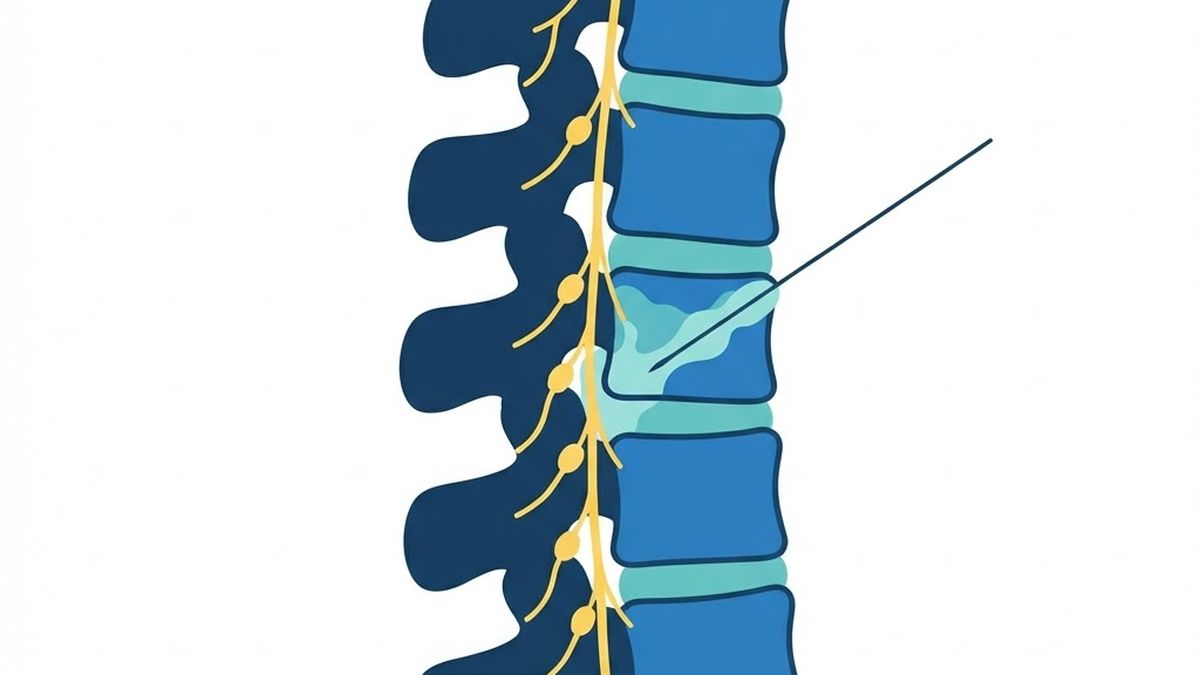 Medical diagram illustrating lumbar sympathetic nerve block
