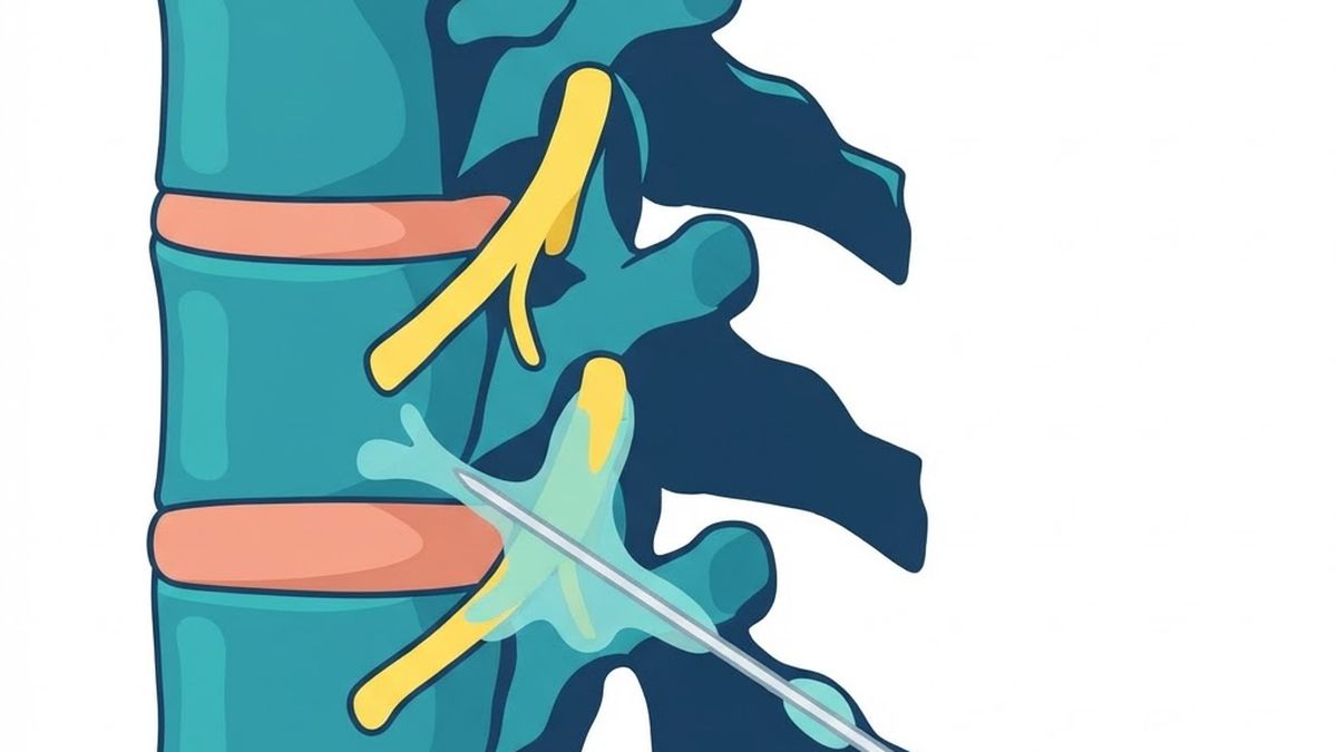 Medical diagram illustrating nerve root & transforaminal injections